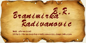 Branimirka Radivanović vizit kartica